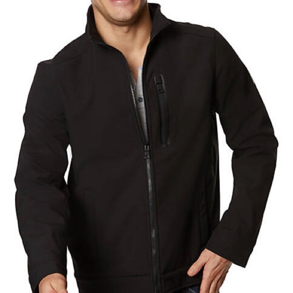 Nautica Softshell Zip Front Black Jacket EUC